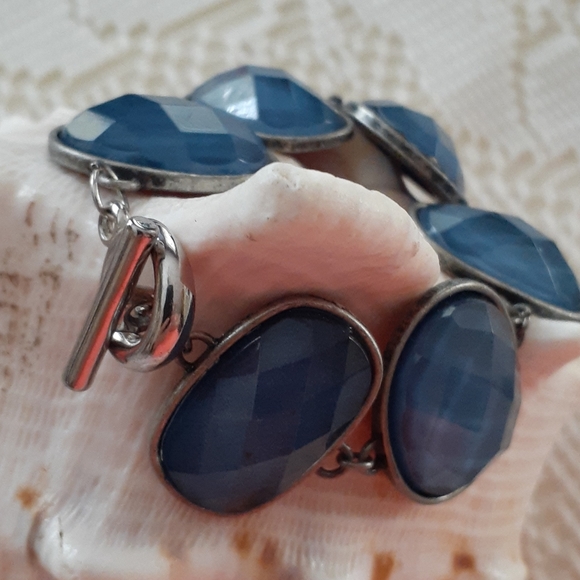 Vintage Fashion Blue Beads Bracelet - Picture 2 of 5